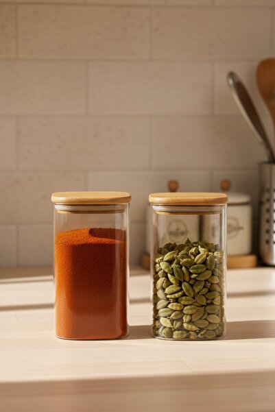 Kitchen Way وعاء من الخيزران بغطاء مانع للتسرب مكون من قطعتين KW-815