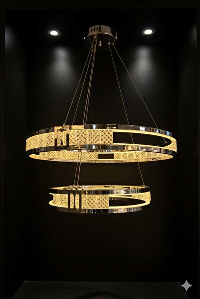 Bohem Aydınlatma LQ-134-KROM Model Lüks ve Modern Avize 3 renk LED Kumandalı ...