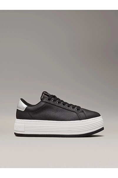 Calvin Klein Kadın Düşük Bilekli Platform Taban Deri Siyah Sneaker YW0YW01632...