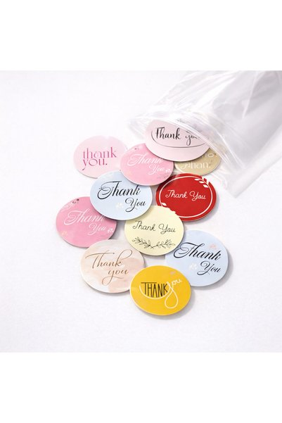 koliciabla Mixed'Thank You' Sticker Set (4X4Cm - 16 Different Models) - 80 Pieces |   Each Package Has a Different Style!
