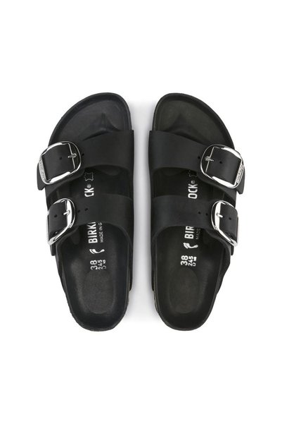 Birkenstock شبشب أريزونا بيج بوكلي Fl أسود للجنسين 1011075-20026