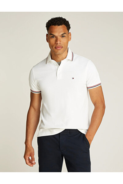 Tommy Hilfiger بولو تومي هيلفيغر للرجال باللون الأبيض