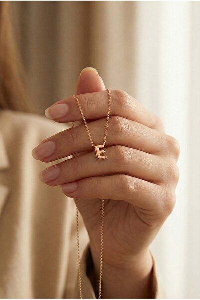 neshely jewelry 925 Ayar Gümüş 3D Baloncuk Harfli(İstenen Harf) Kolye 14 Ayar...