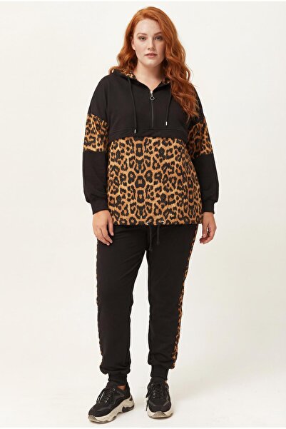 Ebsumu Dámska tepláková súprava s leopardím vzorom veľkej veľkosti
