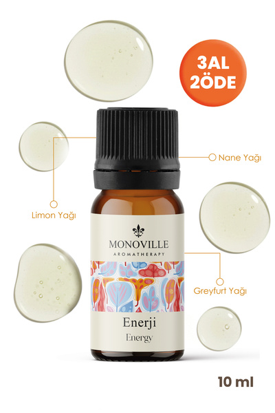 Monoville Enerji Uçucu Yağ Karışımı 10 ml %100 Doğal (Energy Essential Oil Bl...
