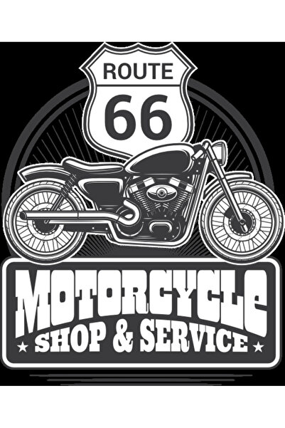 Reysa Tasarım ملصق ملون لدراجة نارية Route 66 مقاس 10x10 سم