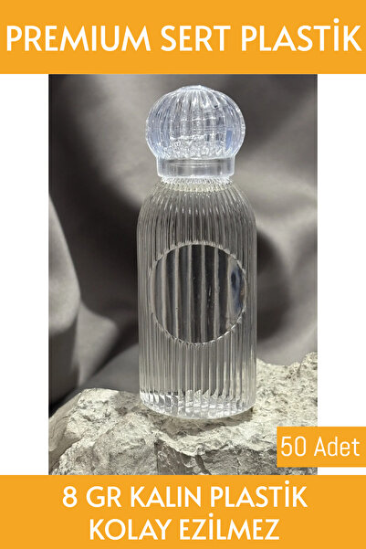 Sizeuyduk 50 Adet 50 ML  Dezenfektan Kolonya Parfüm Hediyelik Nikah Düğün İçin Boş Plastik Şişe