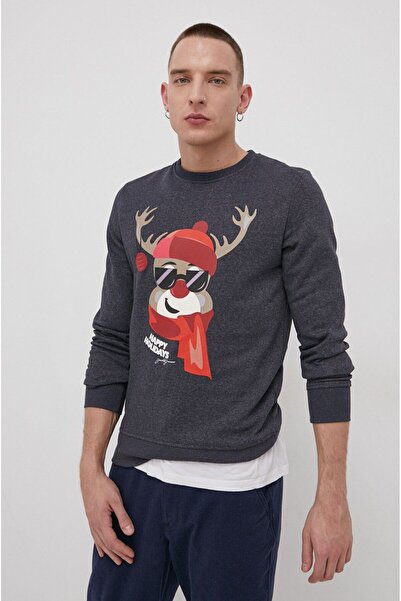 Jack & Jones Jack & Jones Jorletıtsnow Sweat Crew N tamnoplava muška majica