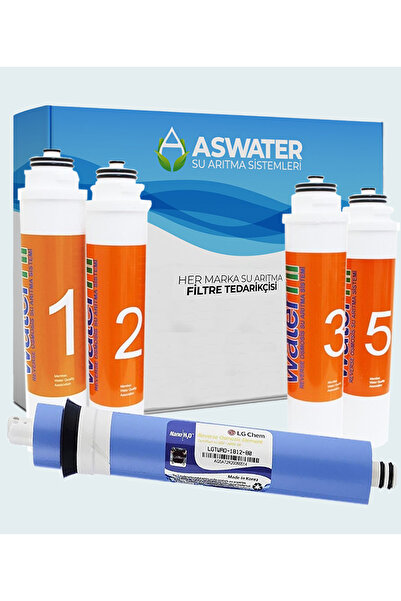 As Water Waterfil Waterlife Filtre Seti Tak Çevir 5'li Filtre Takımı 80 GPD L...