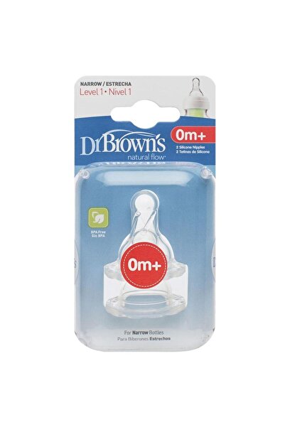 Dr.Brown's Dr. Brown's Dar Ağız 1.Seviye 0+ Silikon Biberon Emziği 2'li
