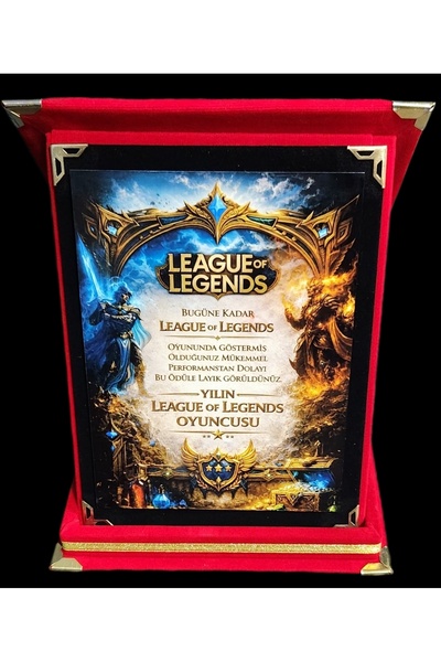umurcraft Yılın League of Legends Oyuncusu Premium Kadife Kırmızı Plaket