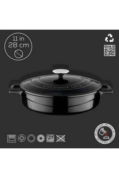 Lava Cast Iron Multi-Purpose Spring Pot Diameter (ø) 28cm - Folk Black