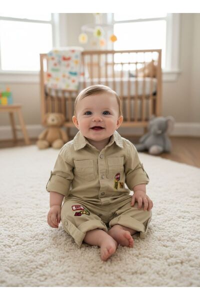 Babyhola Kot Kumaş Kız Erkek Bebek Tulum 12304