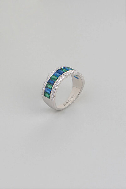 So CHIC... Yakamoz Tılsımı 18 Ayar Beyaz Altın Kaplama Gümüş Baget Yüzük