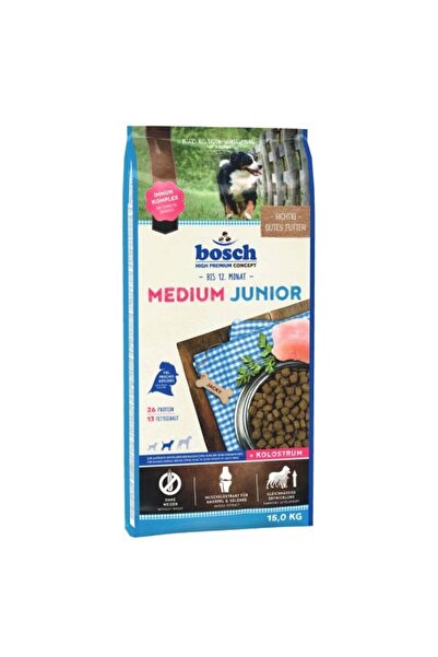 Bosch Medium Junior Kümes Hayvanlı Orta Boy Irk Yavru Köpek Maması 15 Kg