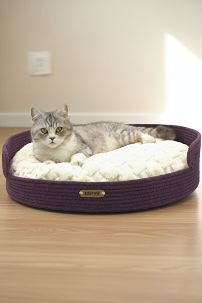 Lepus Örme Yatak, El Yapımı İpten Örgü Kedi Köpek Yatağı