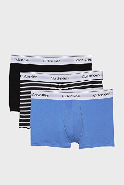 Calvin Klein Logolu Bel Lastikli Erkek Siyah 3'lü Boxer