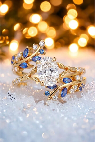 Shelby Silver Golden Blaze 925 Ayar Gümüş Ayarlanabilir Yüzük