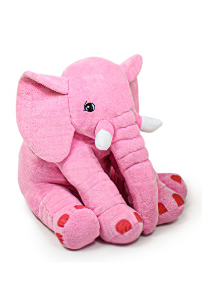 Özgüner Oyuncak Uyku Arkadaşım Fil Peluş Fil 80cm (%100 Yerli) PEMBE