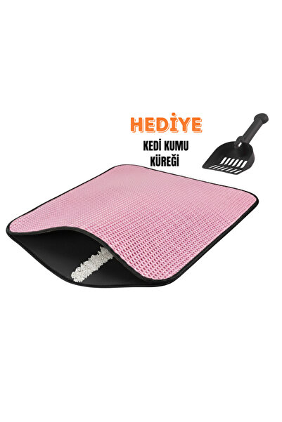 BTNES Elekli Kedi Tuvalet Önü Kedi Kumu Paspası Çift Katmanlı Pet Paspası ( K...