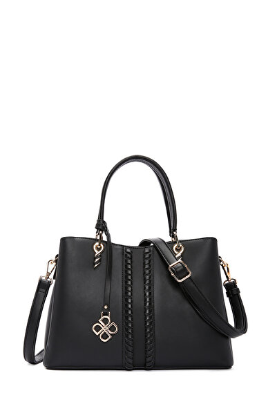 Derimod حقيبة كتف كلاسيكية بحزام طويل باللون الأسود للنساء 25WBD2833FT