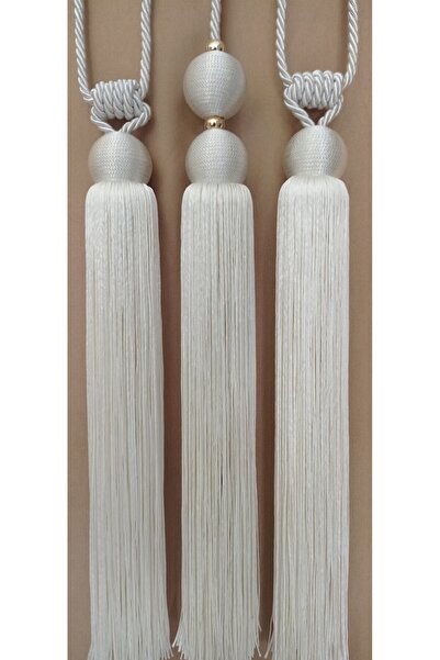 serART DOLUNAY 3 LÜ SET FON PERDE KRUVAZE PERDE TAVAN BAĞLAMA PERDE BAĞCIK Krem