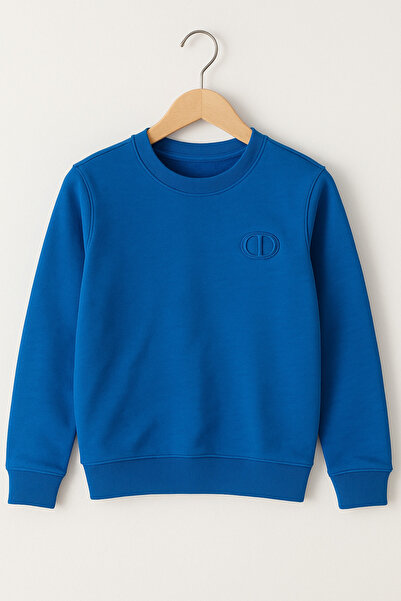 YusGos Unisex Kız/Erkek Pamuk Sıfır Yaka Sweatshirt (3-15 Yaş)