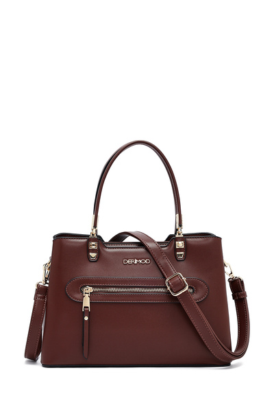 Derimod Kadın Kahverengi Uzun Askılı Klasik Kol Çantası 25WBD282518