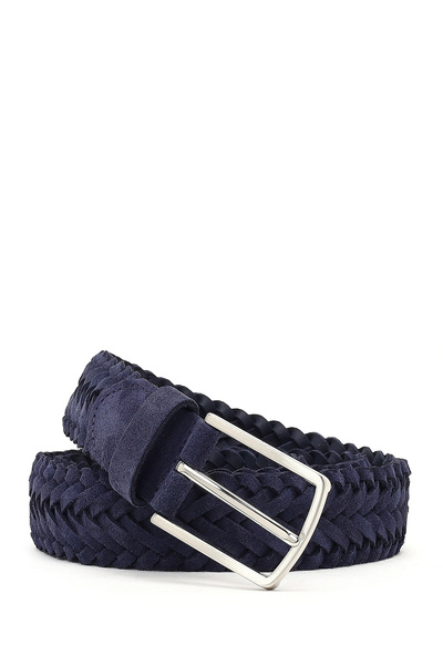 Derimod Erkek Lacivert Örgü Deri Kemer 000A2D1306129