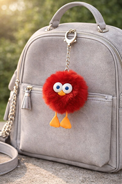 Şirin 1 Piece Pompom Plush Bird Figure Keychain