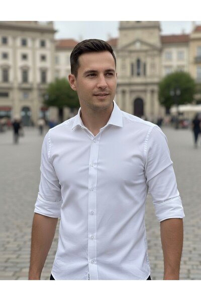 YusGos Long Sleeve Cotton Modal Soft Fabric Regular Fit Men's Shirt