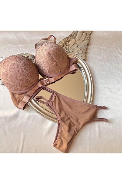 KARAZ Dolgulu Kahverengi Sütyen Takımı