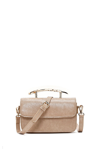 Derimod Women's Beige Long Strap Patterned Mini Shoulder Bag 25Abd250840