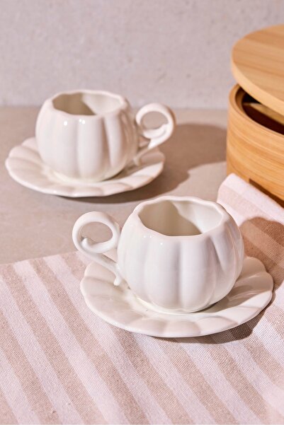 Perotti Pumpkin Porcelain 2-Piece Coffee Cup Set