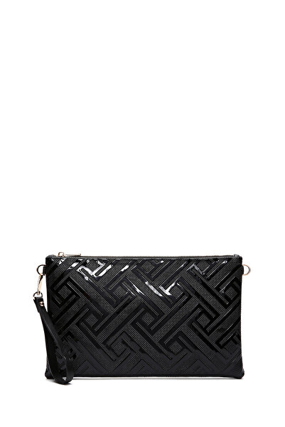 Derimod Жіноча чорна сумка з ланцюжком і візерунком Rugan 25WBD220516