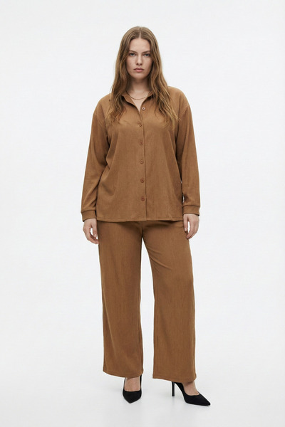 şuranur Wrap-Around Shirt Collar Buttoned Bottom Top Suit Suitable for Hijab 2XL 6XL