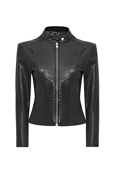 Derimod Escape Kadın Siyah Kısa Deri Ceket 24WGD5275VE