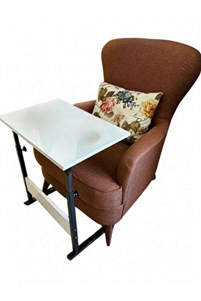 TNO Height Adjustable Laptop Stand 60X40 White Color Mdf Material