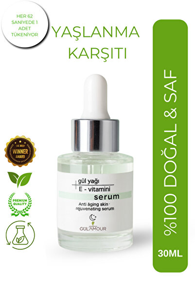 GÜLAMOUR Gül Yağı + E Vitamini Yaşlanma Karşıtı Gençleştirici Cilt Serumu