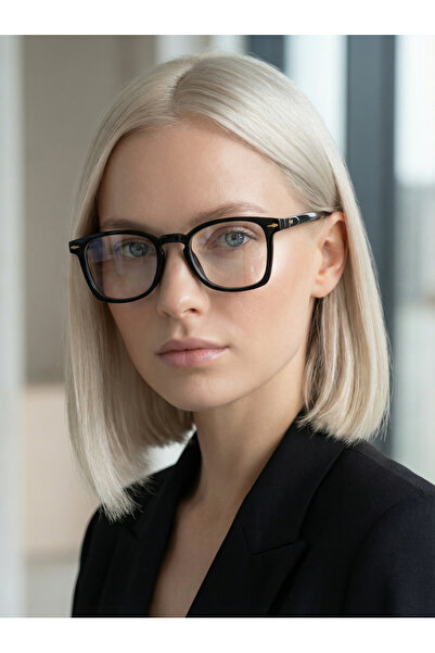 Mazzy نظارات مربعة سوداء اللون للحماية من الضوء الأزرق