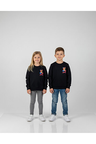 YusGos Unisex Boys/Girls Teddy Bear Printed Crew Neck Sweatshirt