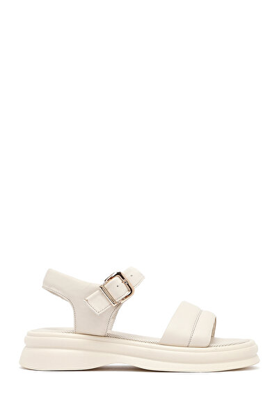 Derimod Women's Beige Ankle Buckle Leather Sandals 25Sfd351118