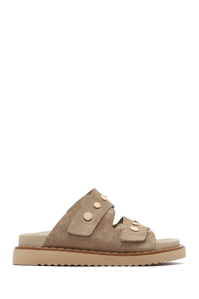 Derimod Kadın Vizon Süet Deri Terlik 25SFD180810