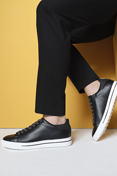 Derimod Pantofi negri din piele cu șireturi pentru bărbați 25SFD650618