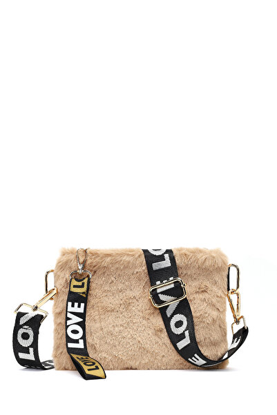 Derimod Kadın Taba Uzun Askılı Peluş Portföy Çanta 25WBD2203PH