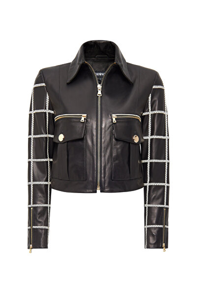 Derimod Capri Kadın Siyah Kısa Deri Ceket 24WGD5221Z5