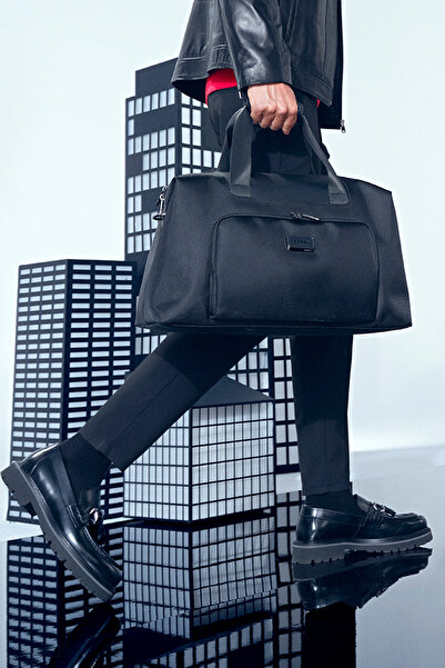 Derimod D-Pack Erkek Siyah Uzun Askılı Kumaş Seyahat Çantası 24WBD30036F