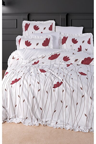 GÖRMEZ TEKSTİL Set de lenjerie de pat cu volane Bahar Esinti Poppy, dublu, bu...