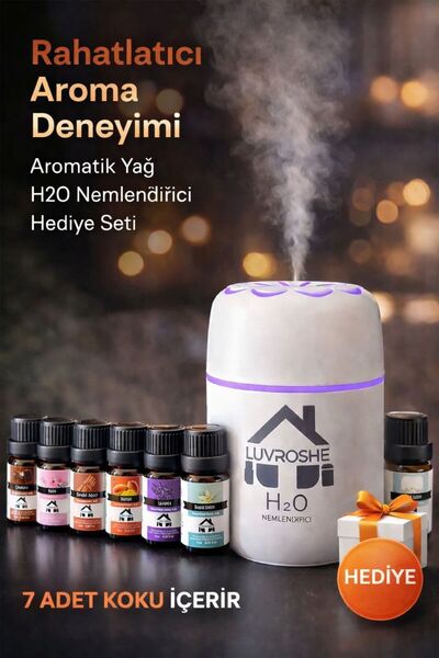 luvroshe 7 Lİ SET -TYPE-C Cihaz + 7 Adet Esansiyel koku + hava nemlendiricisi cihaz hediyeli