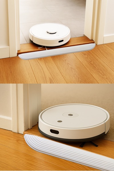 Roboqoq 1.6cmx70cm Beyaz Robot Süpürge Rampası Kapı Eşik Rampası